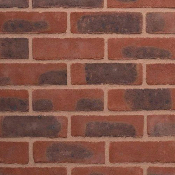 Close up of brick wall built out of  Rudgwick red bricks