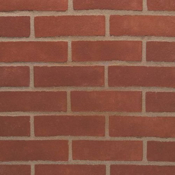 Close up of wall built out of Warnham red bricks
