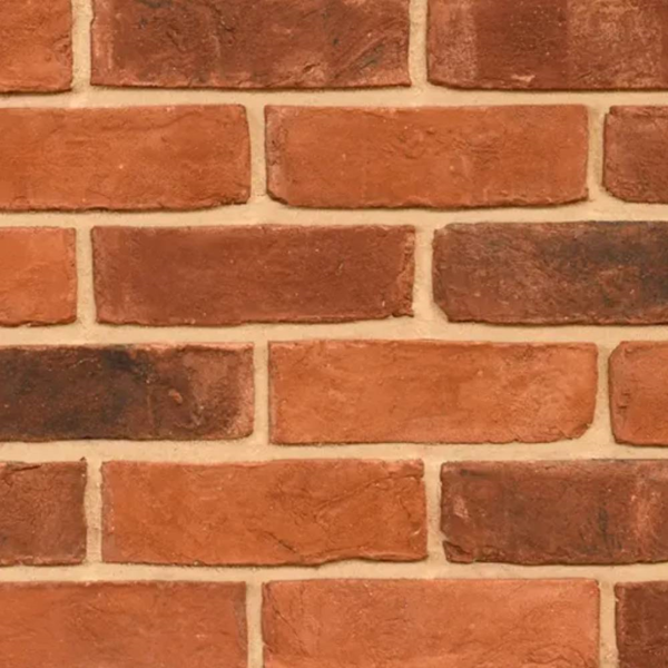 Close up of a wall built out of Country blend bricks