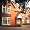 Row of houses built out of Warnham red bricks