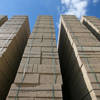 Stack of medium dense concrete blocks