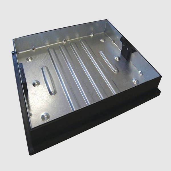 MANHOLE COVER RECESSED FOR BLOCK PAVING SEALED AND LOCKING (10T) 600mm X 450mm X 85mm 