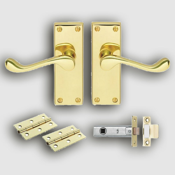 Picture of CONTRACT VICTORIAN SCROLL LATCH PACK - ELECTRO BRASSED 41mm x 102mm